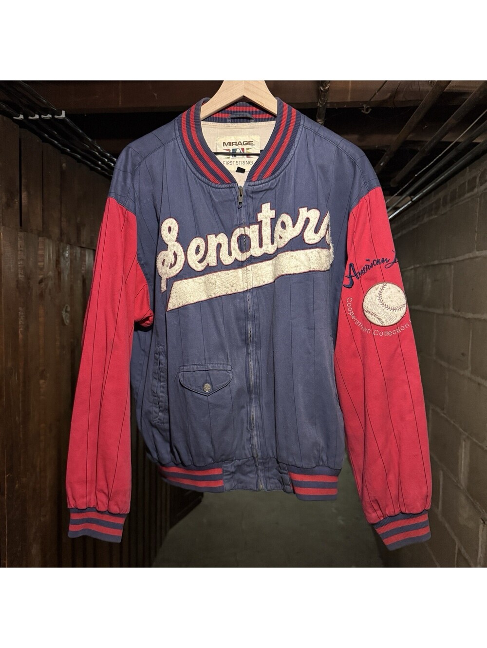 Vintage 90’s Mirage MLB Washington Senators Cooperstown Jacket Reversible L